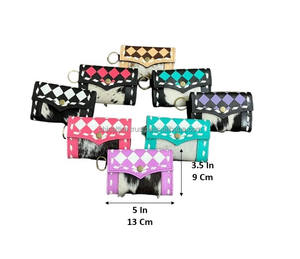 Monedero de Cuero Vacuno con Diseño a Cuadros, Hecho a Mano, para Mujer, Estilo Moderno, Tarjetero Pequeño, Cartera de Lujo - Product Image 2