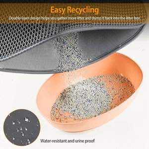 Tapis double couche en EVA alvéolé anti-urine pour attraper la litière des chats, accessoire pour litière de chat - Product Image 3