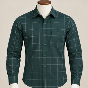 Chemise Classique 100% Coton à Carreaux pour Homme, Douce et Respirante, Coupe Droite, Boutonnée, Tenue Décontractée de Bureau, Vente en Gros de Vêtements pour Hommes - Product Image 3