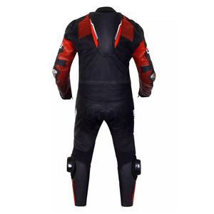 Men's Full Sleeve Black <b>Red</b> Motorcycle Racing <b>Suit</b> Color Blocked Breathable All Seasons Wear - Product Image 4