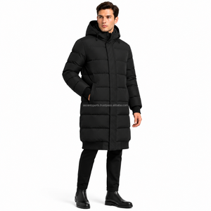 Veste longue matelassée pour homme, parka d'hiver légère et chaude, vêtement d'extérieur imperméable et résistant au vent, fournisseur - Product Image 3