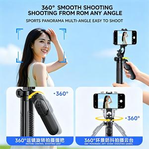 Trípode Extensible para Teléfono de 1.65m (65'') con Control Remoto Bluetooth de 20m y Zoom, Soporte Portátil para Teléfono Móvil para Creadores de Contenido - Product Image 3