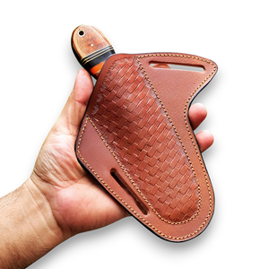 Couteau de chasse et de camping occidental à lame droite en acier Damas, motif échelle, manche en bois, 8 pouces, vente en gros, personnalisé - Product Image 5