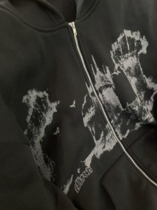 Streetwear Custom Logo Color Block Washed Distressed Vintage Acid Washed Embroidery Patchwork Patches Spider Hoodie 100% Cotton - Product Image 4