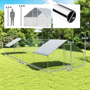 Grande Pollaio a Forma di Torre con Copertura Impermeabile e Anti-UV per Uso Esterno e in Giardino 33FT X 10FT X 6.4FT Gabbia per Animali - Product Image 2