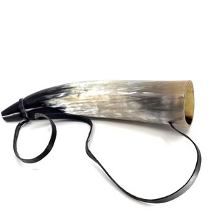 Cuerno de búfalo de extremo alto pulido Ram Horn Shofar con curva ancha y colores naturales Ágata Africana Estilo animal Arte y coleccionable - Product Image 4