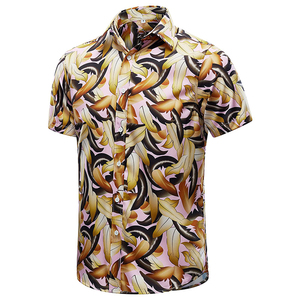 Ensemble chemise à imprimé floral pour hommes, manches courtes, boutonnée, tenue décontractée d'été de style hawaïen - Product Image 6