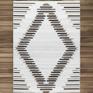 รักคือบ้านหินเพชรแอตติกาและพรมสีเทาลวดลายเรขาคณิตที่มีโทนสีกลางพรมนี้ผลิตโดยเครื่องจักร - Product Image 1