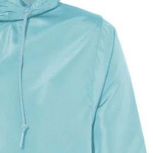 <b>Men's</b> <b>Light</b> Blue Hooded Windproof Quarter-Zip <b>Jacket</b> Casual <b>Summer</b> Outerwear Regular Sleeve Solid Color Polyester Shell - Product Image 5