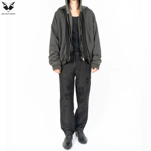 Sweat-shirt à capuche à double fermeture éclair, style streetwear pour homme, coupe ample, en polaire chaude, logo personnalisé, sweat-shirt décontracté d'hiver - Product Image 5