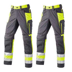 RICSA INTERNATIONAL Men's High Visibility CE Certified Polyester <b>Work</b> <b>Pants</b> with <b>Cargo</b> Pockets Reflective Stripes Industrial Use - Product Image 6