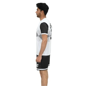 Maillots de football unisexes en polyester respirant de qualité supérieure, ensembles d'uniformes, vêtements de football personnalisés, col en V, manches courtes, antibactériens, séchage rapide - Product Image 3