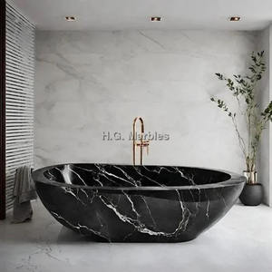 Baignoire autoportante de luxe en marbre naturel sculpté à la main, écologique, de style européen, avec drain, pour hôtel, villa, usage intérieur - Product Image 2