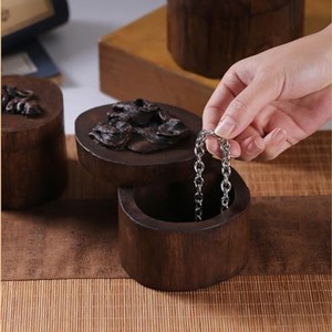 Caja de Madera de Teca Hecha a Mano para Cuentas de Oración |   Diseño Art Deco en Madera de Caoba |   Venta al por mayor - Product Image 4