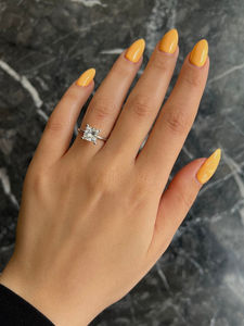 Star Dust Princess Cut IGI Certifié 1.5 CTVVS2 Clarity Lab Grown Diamond Solitaire Bague de fiançailles faite à la main en or 14k pour elle - Product Image 4