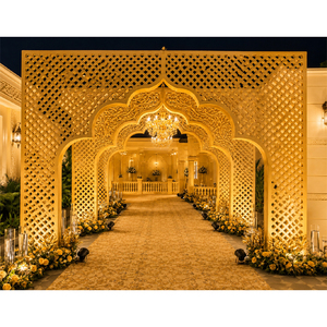 Arco Blanco Marroquí para Entrada de Boda, Venta al por Mayor, Estilo Marroquí, Puerta de Pasillo para Boda con Corte Jali, Paneles Personalizados con Corte Láser - Product Image 2