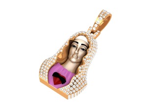 Mejores Precios para el Charm 3D Lady Maria Hip Hop con Moissanita de Lujo, Bañado en Rodio, para Ocasiones Festivas, Hecho de Plata de Ley - Product Image 1