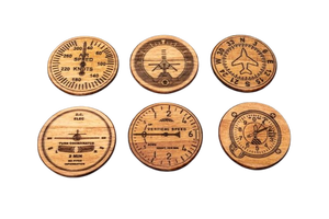 Round Wooden Coasters With Resin Inlay Modern Table Mats Non-Slip Drink <b>Pads</b> For Home Decor - Product Image 3