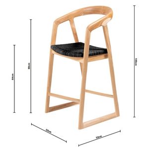 Silla de Comedor de Madera de Teca Sólida y Duradera con Asiento Tejido, Sillón Moderno para el Hogar, Muebles de Interior y Exterior para Comedor, Hotel, Parque - Product Image 4