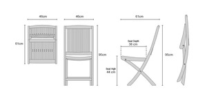Silla de Comedor Portátil Moderna y Económica para Exteriores, Muebles de Madera Maciza de Teca para Patio y Parque - Product Image 2