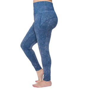 High Waist Reflective Seamless <b>Yoga</b> Leggings Full Length Textured Mesh Panel Four-Way Stretch Spandex Nylon Eco-Friendly <b>Pants</b> - Product Image 1