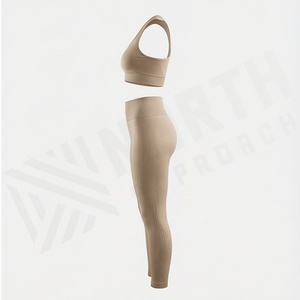 Womens Two Piece Sport <b>Bra</b> Leggings Yoga Set Breathable Gym Workout Clothing Elastic Waist <b>Closure</b> Suit Customized Color - Product Image 3