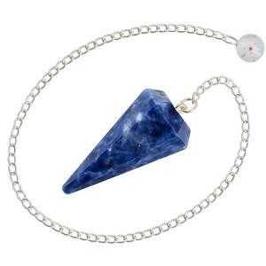 Pendentif en cristal de sodalite le plus vendu, forme conique, poli, sculpté, magnifique outil de radiesthésie, guérison énergétique, vente en gros - Product Image 1