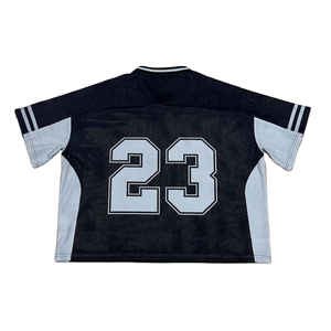 T-shirt de sport unisexe personnalisé en jersey léger, col en V, coupe carrée, court, oversize, imprimé par transfert thermique, en maille, chez Nurak 2026 - Product Image 4