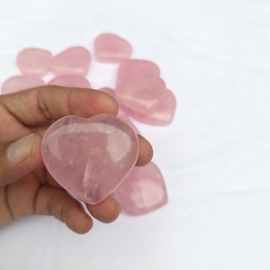 Premium Natural <b>Rose</b> <b>Quartz</b> <b>Heart</b> Crystal Polished Gemstone for Home Decor Wholesale Stress Relief Love Theme Cambay Art Feng - Product Image 4