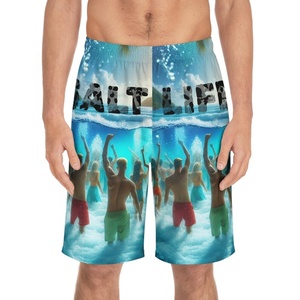 Pantalones cortos de verano para hombre, pantalones cortos informales transpirables con cordón, trajes de baño de color liso, pantalones cortos para correr y hacer deporte, surf, vacaciones en la playa - Product Image 2