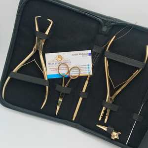 Kit de Pinzas para Extensiones de Cabello, Herramientas Metálicas de Color Dorado, Abridor de Microperlas con Tijeras y Pinzas de Tres Orificios - Product Image 3