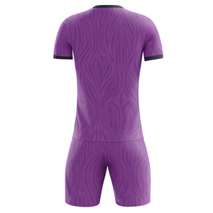 Camiseta de Fútbol de Manga Corta para Hombre, Color Morado, Cuello Redondo, Absorbe la Humedad, Ropa Deportiva de Poliéster, Diseño Sólido para Todas las Temporadas - Product Image 3