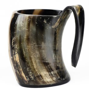 Corne à boire viking classique avec poignée pour bière, vin et café - Taille et logo personnalisables - Product Image 1