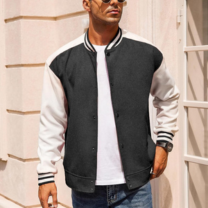 High Quality Custom Vintage Streetwear Wool Varsity <b>Jacket</b> for Men Winter Button Casual Style Stand Collar <b>Warm</b> - Product Image 6