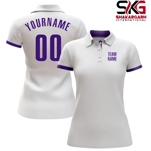 Maillot polo orange pour femme, personnalisé avec nom et numéro, chemise d'équipe à manches courtes, uniforme de sport - Product Image 6