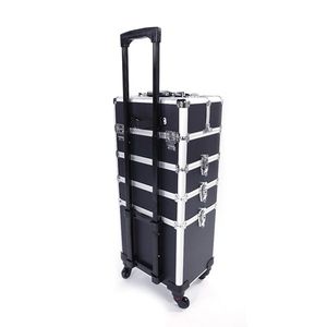 4 in 1 Aluminum Black <b>Makeup</b> Case and Tattoo <b>Box</b> for Cosmetics Storage - Product Image 6