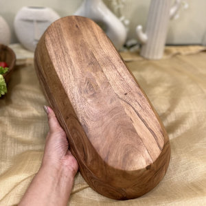 Plateau de service allongé en bois avec logo personnalisé |   Fournitures de vaisselle écologiques pour hôtels, complexes hôteliers et spas - Product Image 4