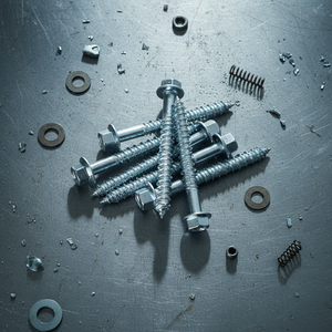 Vis à bois à pointe acérée en acier au carbone de classe 4 haute résistance, tête hexagonale externe, filetage grossier, norme DIN, métrique/pouce - Product Image 1