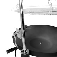 Barbecue suspendu réglable avec trépied, foyer, grille de cuisson pivotante en acier inoxydable, brasero extérieur robuste pour charbon de bois