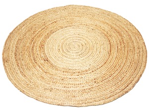<b>Half</b> Circle Jute Area Rug Solid Color Flat Weave Non <b>Slip</b> Farmhouse Style Living Room Use Spot Clean Thin 0.2-0.4 in - Product Image 5