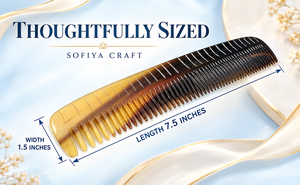 Peigne à cheveux en corne de buffle naturelle, écologique, artisanal, à dents fines, pour salon, anti-poux, pour hommes, femmes et enfants, fabriqué en Inde - Product Image 6