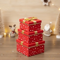 Boîte cadeau de Noël personnalisée en carton couché deux pièces avec pelliculage mat et gaufrage pour emballage cadeau