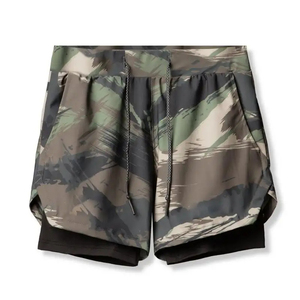 Pantalones cortos para correr 2 en 1 para hombre, pantalones cortos de gimnasio de secado rápido, pantalones cortos deportivos con forro de compresión, pantalones cortos de entrenamiento transpirables, pantalones cortos ligeros para Fitness - Product Image 2