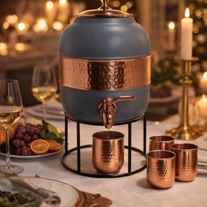 Distributeur d'eau en cuivre de qualité supérieure avec couvercle, design moderne, grande capacité, usage domestique - Product Image 6