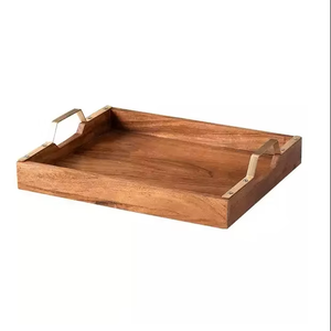 Bandeja cuadrada de madera para servir durante el Ramadán, bandeja de madera para servir comida, bandejas decorativas para alimentos. - Product Image 4