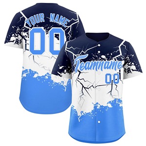 Maillot de baseball personnalisé unisexe, imprimé par transfert thermique, 100% polyester, respirant, anti-humidité, manches courtes, nom de l'équipe sur le devant - Product Image 5