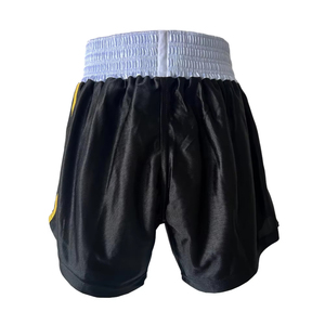 Shorts de boxe professionnels personnalisés pour hommes, avec ceinture épaisse, couleur unie, décontractés, en polyester-coton écologique, vente en gros - Product Image 4