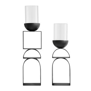 Minimalist <b>Black</b> <b>Metal</b> <b>Candle</b> <b>Holder</b> Modern Decorative <b>Candle</b> Stand For Home Decoration - Product Image 5