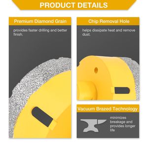 Kit de 6 forets diamantés pour carrelage, marbre, verre et granit, brasés sous vide - Product Image 4