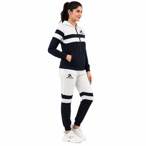 <b>Womens</b> Sports Tracksuit Set | Full Zip <b>Fleece</b> Hoodie & <b>Jogger</b> Pants | Custom Logo Gym Active Wear - Product Image 3